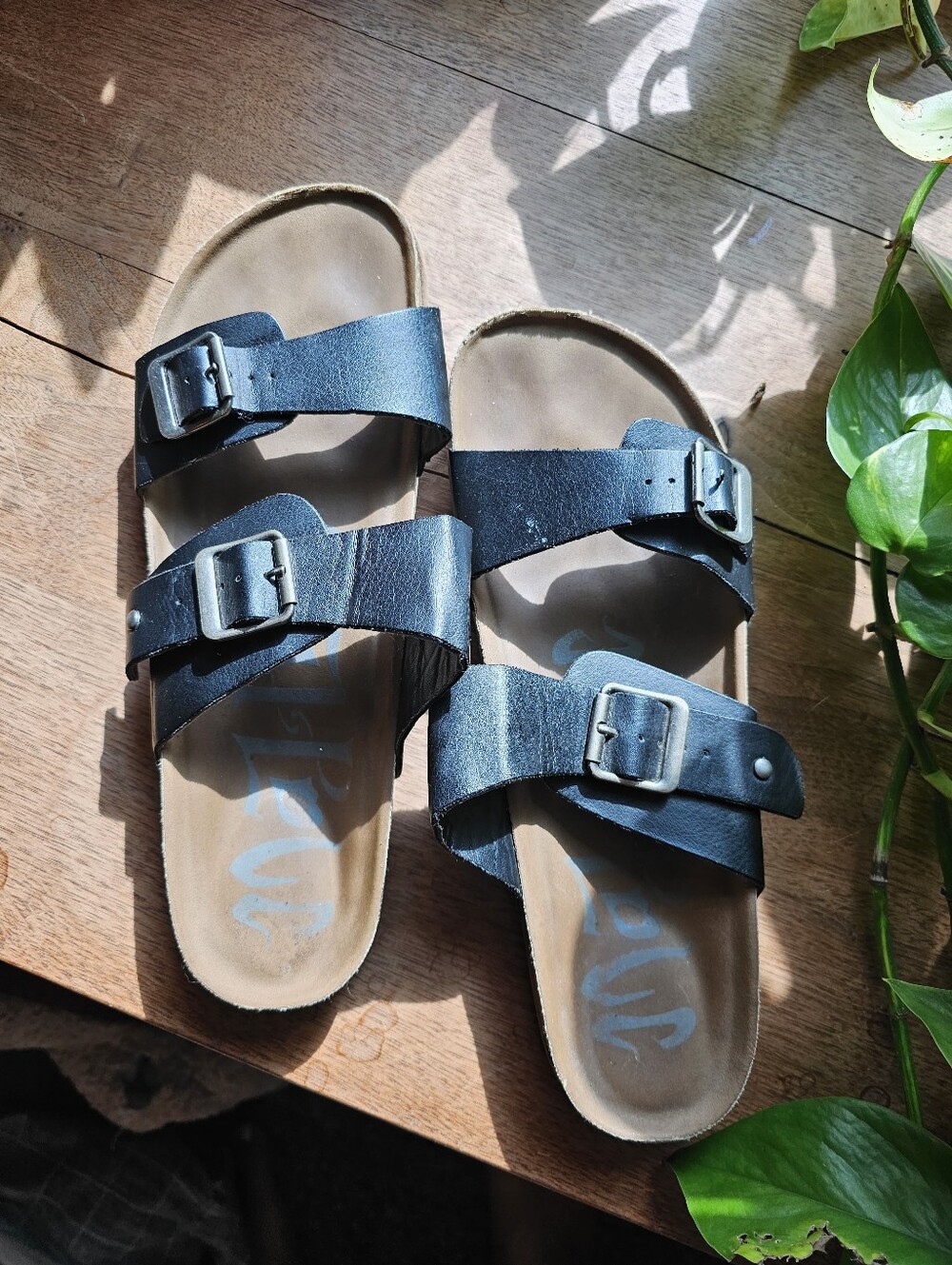 Mad Love Women's Keava Double Buckle Footbed Sandals Size 10 Black